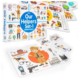Ratnas 4 in 1 Our Helpers Set Jigsaw Puzzles Multicolour - 15 Pieces Each-11