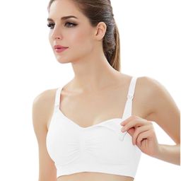 Fabme Sleeveless Solid Full Coverage Padded Bra - White-image-1