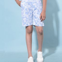 CRIMSOUNE CLUB Leaves Printed Shorts - Blue-image-42