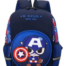 SYGA Kids Backpack with Cartoon Captain America Print School Bag for Kindergarten and Primary School Students - 12.9921 inch (Blue)-image-75