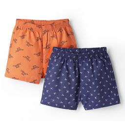 Pine Kids Cotton Woven Boxers With Animal Print Pack Of 2 (Colour May Vary)-image-1
