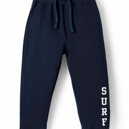 Babyhug Cotton Terry Full Length Lounge Pant With Text Print - Navy Blue-image-33