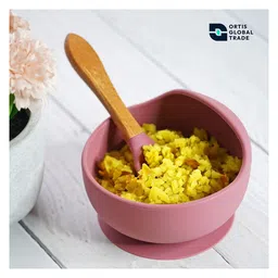 Ortis Silicone Small Suction Bowl Set with Spoon 2 Pc Feeding Set - Pink-picture-40