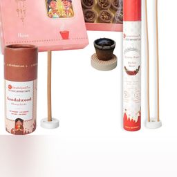 GaneshaSpeaks 55-Pcs Brown Rose Dhoop Cup & Sandalwood & Rose Incense Sticks-image-74