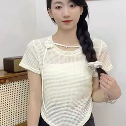 KPOP Women Round Neck Short Sleeves Top-image-91