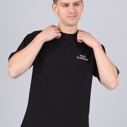 WILD ELEPHANT Men Typography Printed Drop-Shoulder Sleeves Pure Cotton T-shirt-image-91