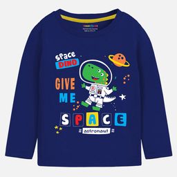 Trampoline Pack Of 2 Full Sleeves Tractor & Space Dino Text Printed Tees & Pajamas Set - Multi Colour image 4
