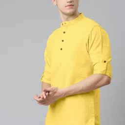 SHOPYCLICK Men Yellow Kurta-picture-23