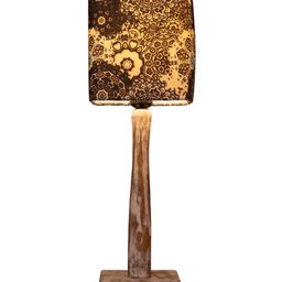 Green Girgit Curve Distress white Lamp with Blue Batik Print shade image 4