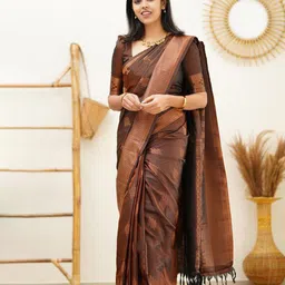 Visit Wear Woven Design Zari Pure Silk Banarasi Saree image 5