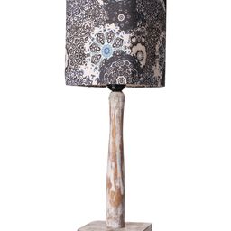 Green Girgit Curve Distress white Lamp with Blue Batik Print shade image 5