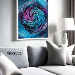 Sassyco Blue & Purple 1 Piece Canvas Abstract Wall Paintings-image-49