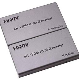 4K 120M HDMI KVM Extender Transmitter Receiver Over Cat5/5e/Cat6 Rj45 Ethernet Cable Support USB Mouse Keyboard Touch Screen - SILVER (VC-120ME1) image 1