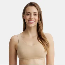 Jockey 1550 Women Super Combed Cotton Elastane Slip On Lounge Bra - Light Skin-picture-5