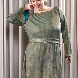CURVE BY KASSUALLY Plus Size Striped A-Line Mini Dress image 1