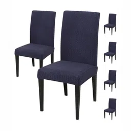 HOUSE OF QUIRK 6-Pcs Textured Washable ChairCover-image-94