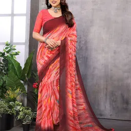 The Textile Hub Striped Pure Georgette Saree-picture-22