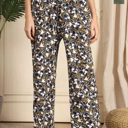 TAG 7 Women Printed Cotton Mid-Rise Lounge Pants Pack Of 2-image-9