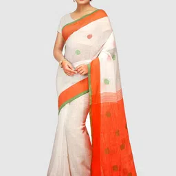 Crochetin Woven Design Saree with Blouse Piece-image-70