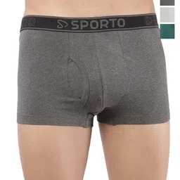 Sporto by Macho Men Pack Of 4 Cotton Long Trunks Sprto_M1022-A1-CH1-G1-Prt1-S-picture-4