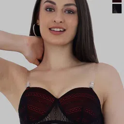 SELFCARE Pack of 2 Floral Half Coverage Lightly Padded Bra-picture-38