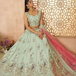 ODETTE Semi-Stitched Lehenga & Unstitched Blouse With Dupatta image 2