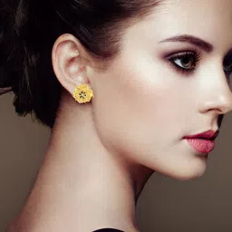 DIVASTRI Set Of 4 Gold-Plated Circular Studs Earrings-5