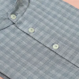 filori studio FILORI Men Checked Thread Work Dobby Kurta image 5