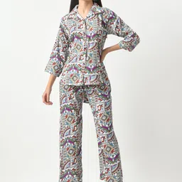 Belfry Printed Shirt Collar Shirt With Trousers Co-Ords-image-78