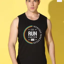 WOOSTRO Pack Of 2 PrintedSuper Combed Cotton Gym VestsVWS26(RUN BLACK)(ENJOY WHITE)-image-38