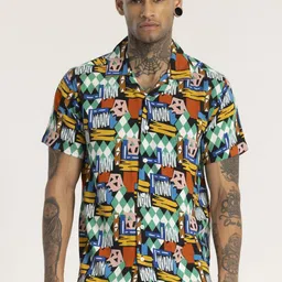 Snitch Men Relaxed Boxy Opaque Printed Casual Shirt-image-15