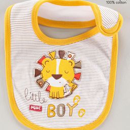 Babyhug Bib Velcro Closure Lion Patch - Multicolor-image-19