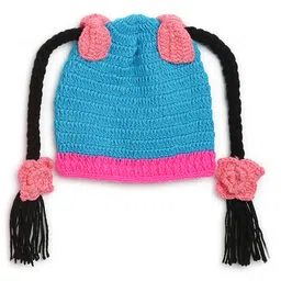 MayRa Knits Braid Detailing Hand Knitted Cap - Blue-picture-17
