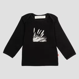 Nino Bambino Full Sleeves Printed Organic Cotton Tee - Black-picture-4