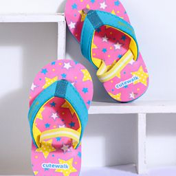 Cute Walk by Babyhug Flip Flops With Back Strap - Coral Paradise-image-30