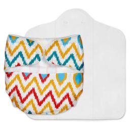 SuperBottoms Newborn UNO - Reusable cloth diaper + 1 Dry Feel Pad - Ikat Chevron-20