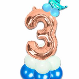Shopperskart Numeric 3rd Prince Happy Birthday Balloons Decoration Set Multicolour - Pack of 13-28