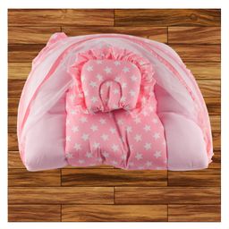 Mittenbooty Bedding Set with Mosquito Net Star Print - Pink-18