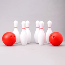 Little Fingers Bowling Set 8 Pieces - White Red-3