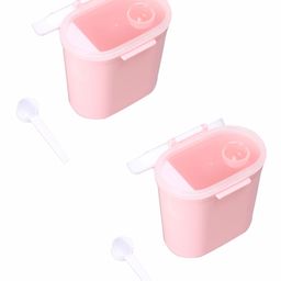 Milk Powder Container With Spoon Pink - 850 ml pack of 2-image-1