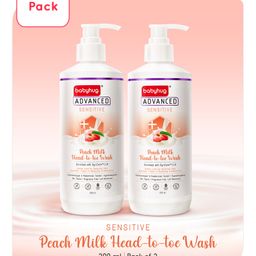Babyhug Advanced Sensitive Peach Milk Head-to-Toe Wash - 200ml (Pack of 2)-image-93