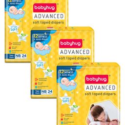 Babyhug Advanced Tape Style Diapers New Born Size - 24 Pieces - (Pack of 3)-22