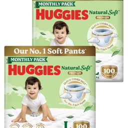 Huggies Natural Soft Premium Baby Diaper Pants Large - 100 Pieces - (Pack of 2)-image-95