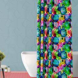 ArtzFolio Blue & Green Printed Waterproof Shower Curtain-15