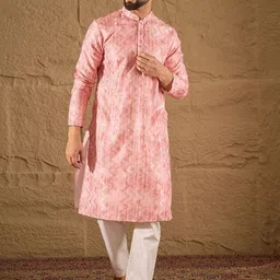 House of Pataudi Ethnic Motifs Embroidered Mandarin Collar Straight Kurta-picture-32