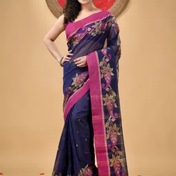 DESH BIDESH Women Paisley Printed Pure Cotton Taant Saree-image-46