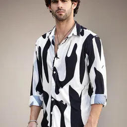 SAMRIZ Men Abstract Printed Spread Collar Casual Shirt-picture-22