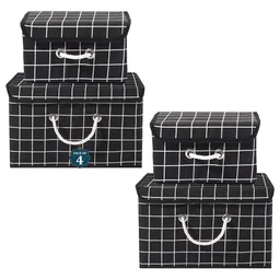 Kuber Industries Black Set of 4 Reusable Drawer Organiser Organisers-8