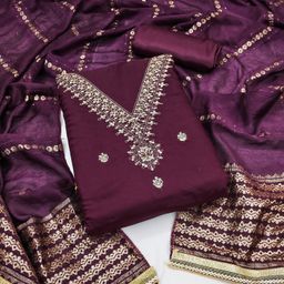 Rangtulika Ethnics Embroidered Unstitched Dress Material-picture-7
