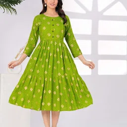 HEARTLOOM Adults-Women Floral Printed Maternity Anarkali Kurta-picture-13